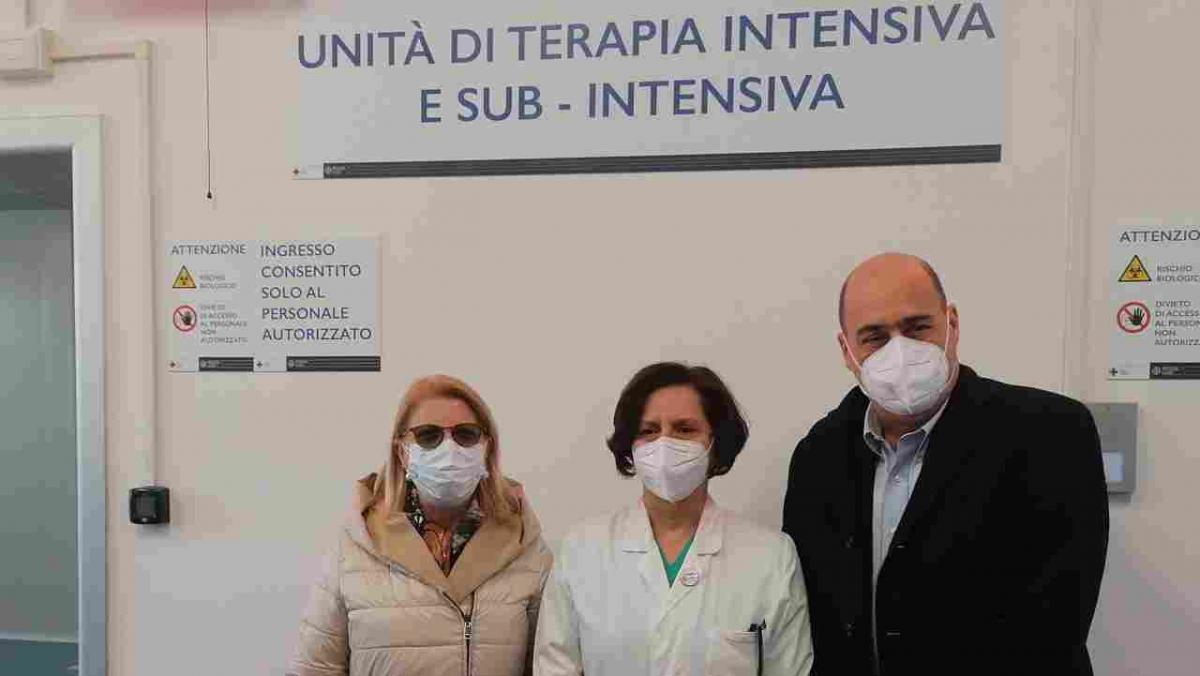 Nicola Zingaretti inaugura il reparto di terapia intensiva a Rieti 