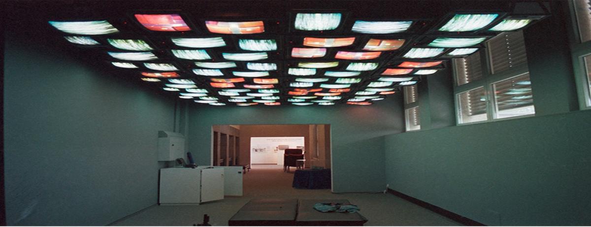 Fish Flies on Sky" (1987) di Nam-June Paik al Museum Kunstpalast (Duesseldorf)