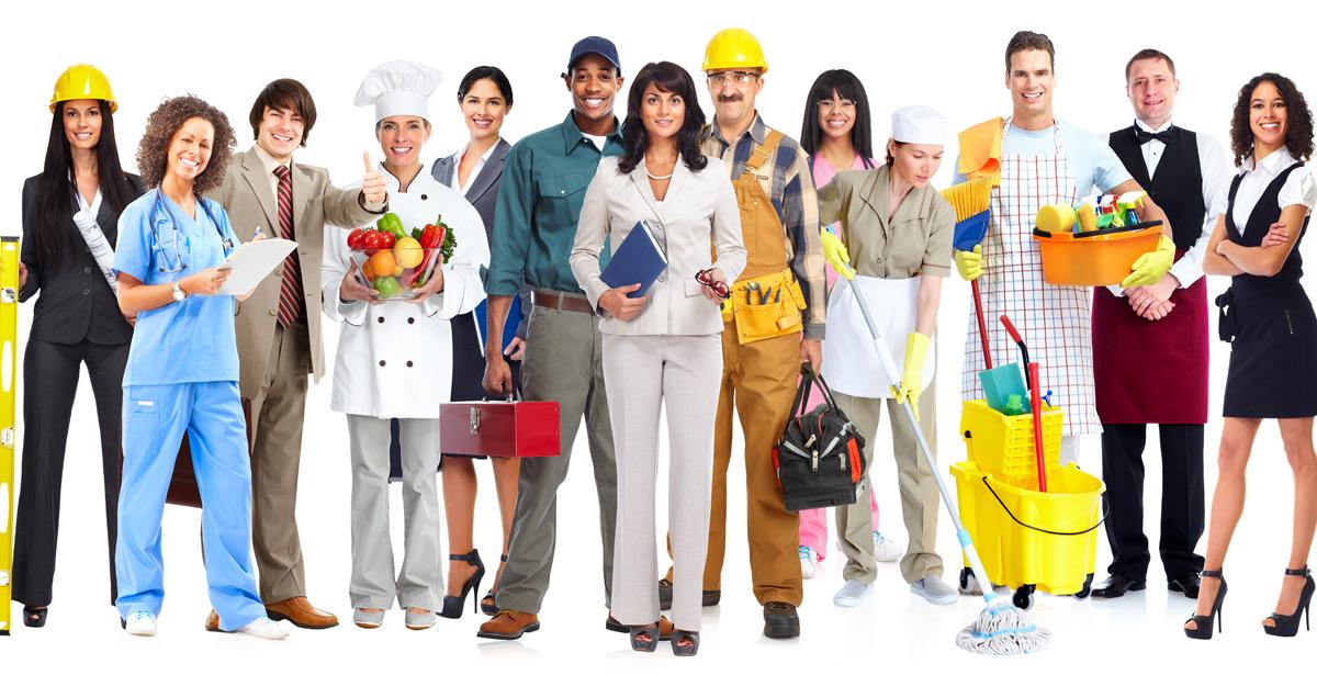 Lavoratori di diverse professionalità - Foto di Kurhan da Adobe Stock