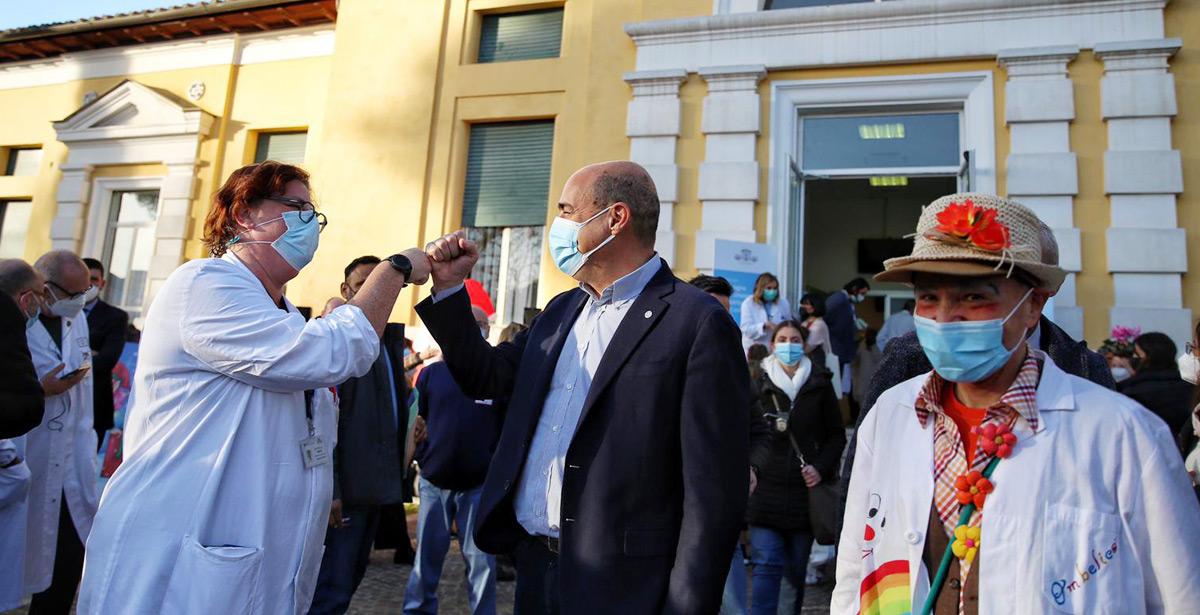 Il Presidente Nicola Zingaretti presente all'inaugurazione del V-DAY pediatrico